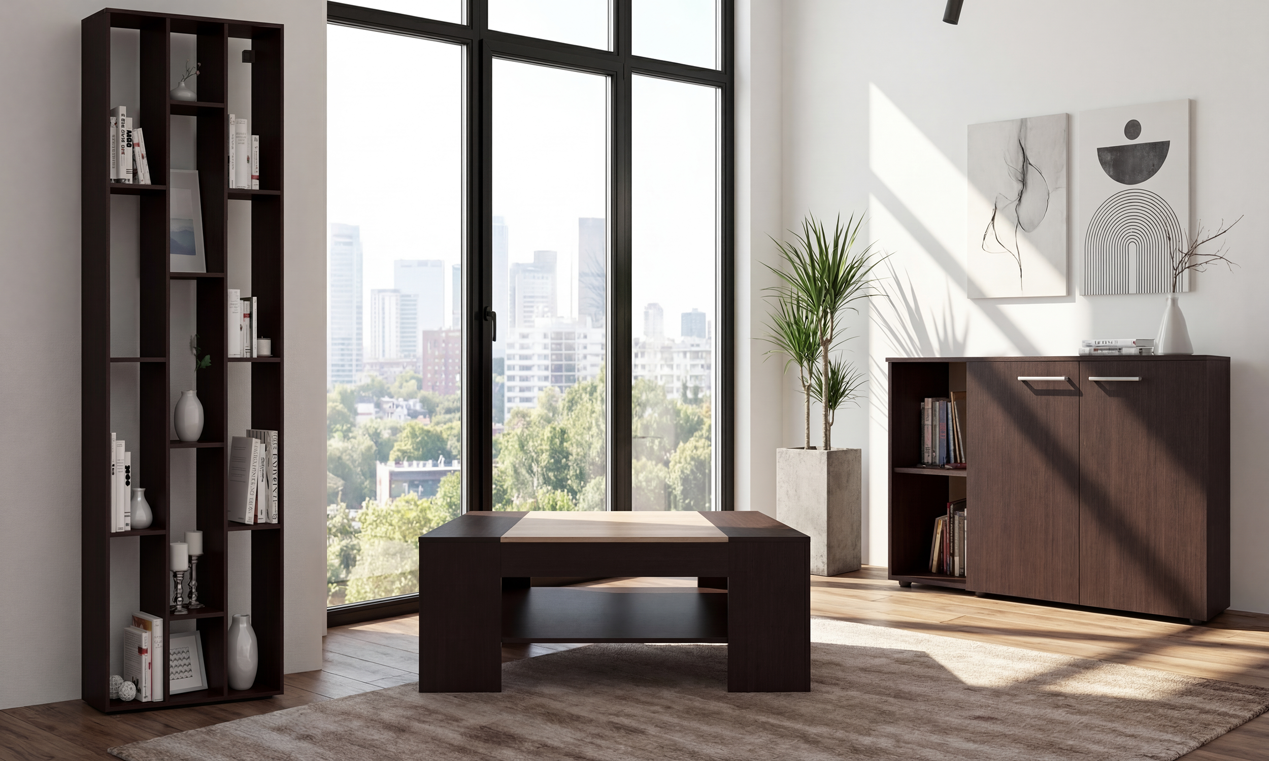 Living room set Veron L, Wenge + Sonoma oak  1